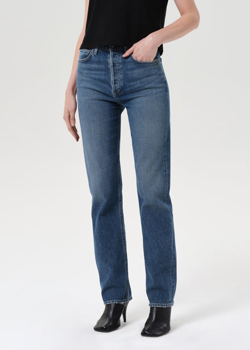 Agolde 90s Pinch Waist Long in Overcast (32" inseam)