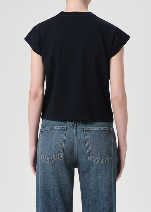 Agolde Bryce Cap Sleeve Tee in Storm