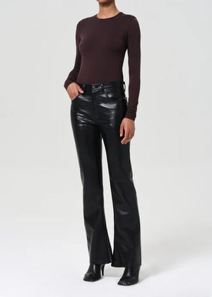 Agolde Aura Long Sleeve Bodysuit in Chocolate