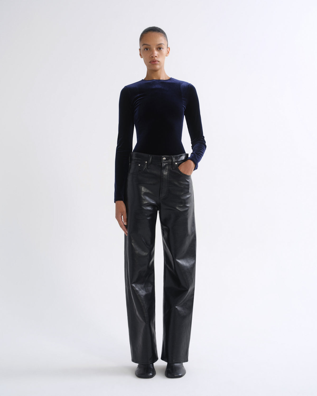AGOLDE Aura Long Sleeve Bodysuit in Royal