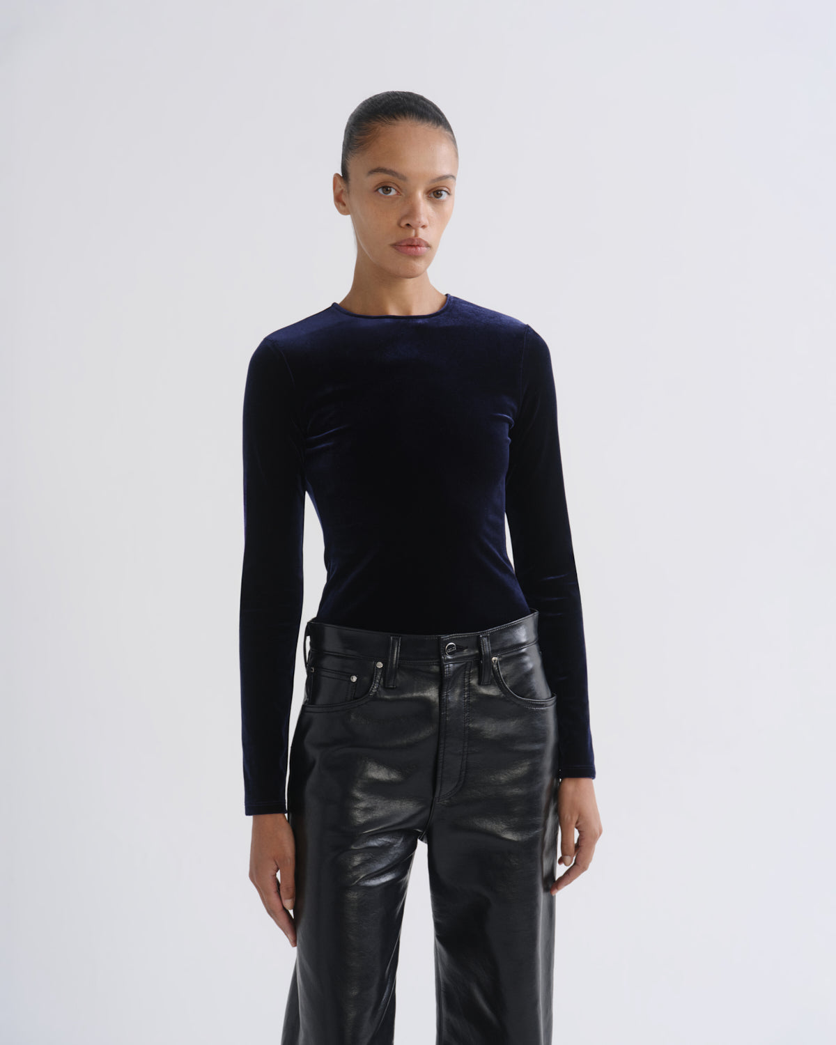 AGOLDE Aura Long Sleeve Bodysuit in Royal