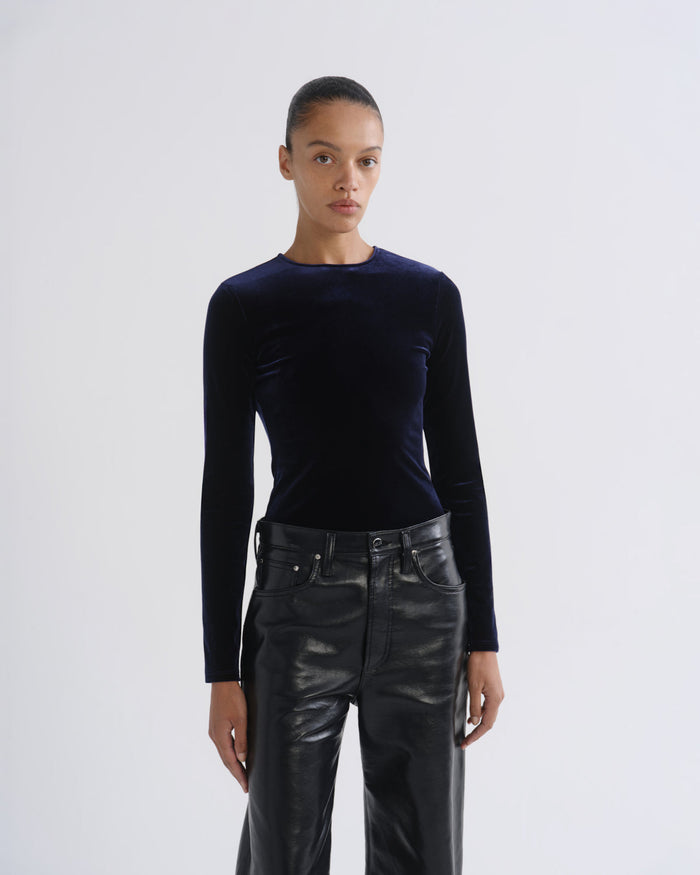 AGOLDE Aura Long Sleeve Bodysuit in Royal