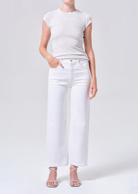 Agolde Harper Straight Leg Crop Jean in White Wash