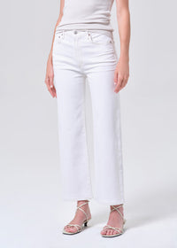 Agolde Harper Straight Leg Crop Jean in White Wash