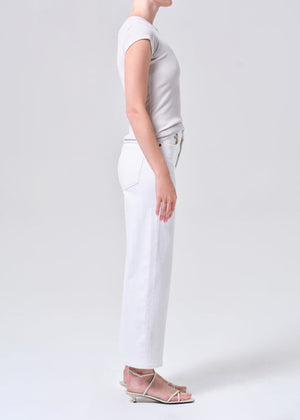 Agolde Harper Straight Leg Crop Jean in White Wash