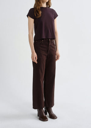 Agolde Ren High Rise Wide Leg Pant in Sloe Berry