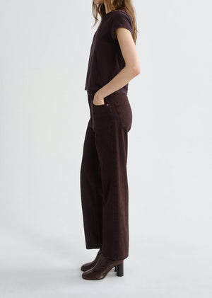 Agolde Ren High Rise Wide Leg Pant in Sloe Berry