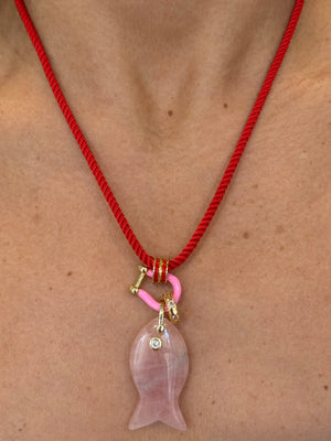Forever Blythe Gemstone Single Fish Pendant Necklace - Assorted