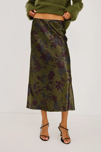Rails Anya Skirt in Olive Dahlia