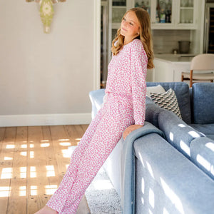 Lila + Hayes Women's Audrey Set in Pink Confetti Hearts