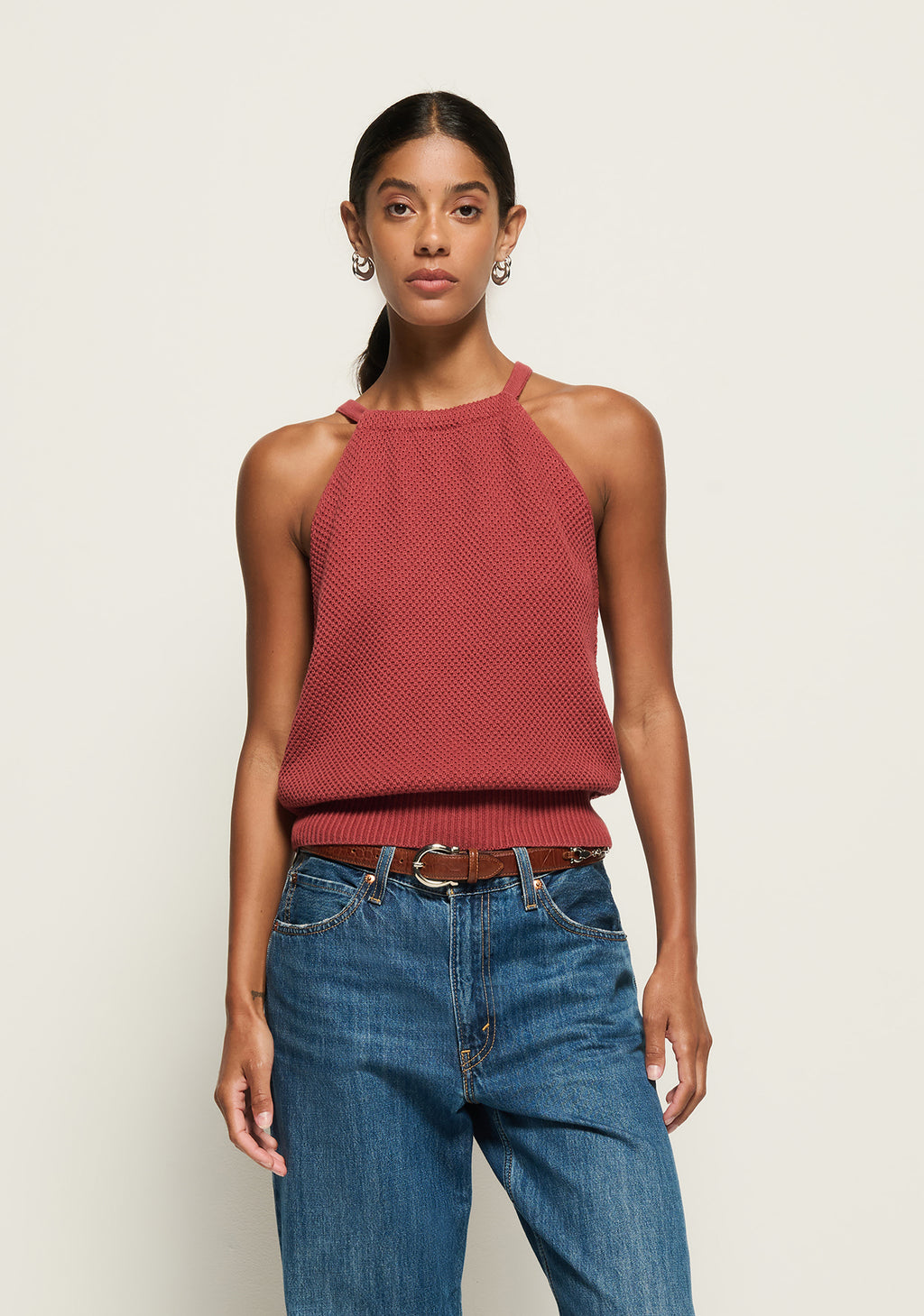 Nation Auburn Sweater Top in Marsala