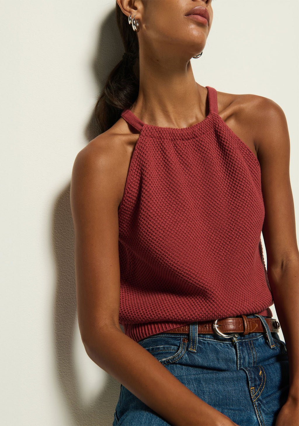 Nation Auburn Sweater Top in Marsala