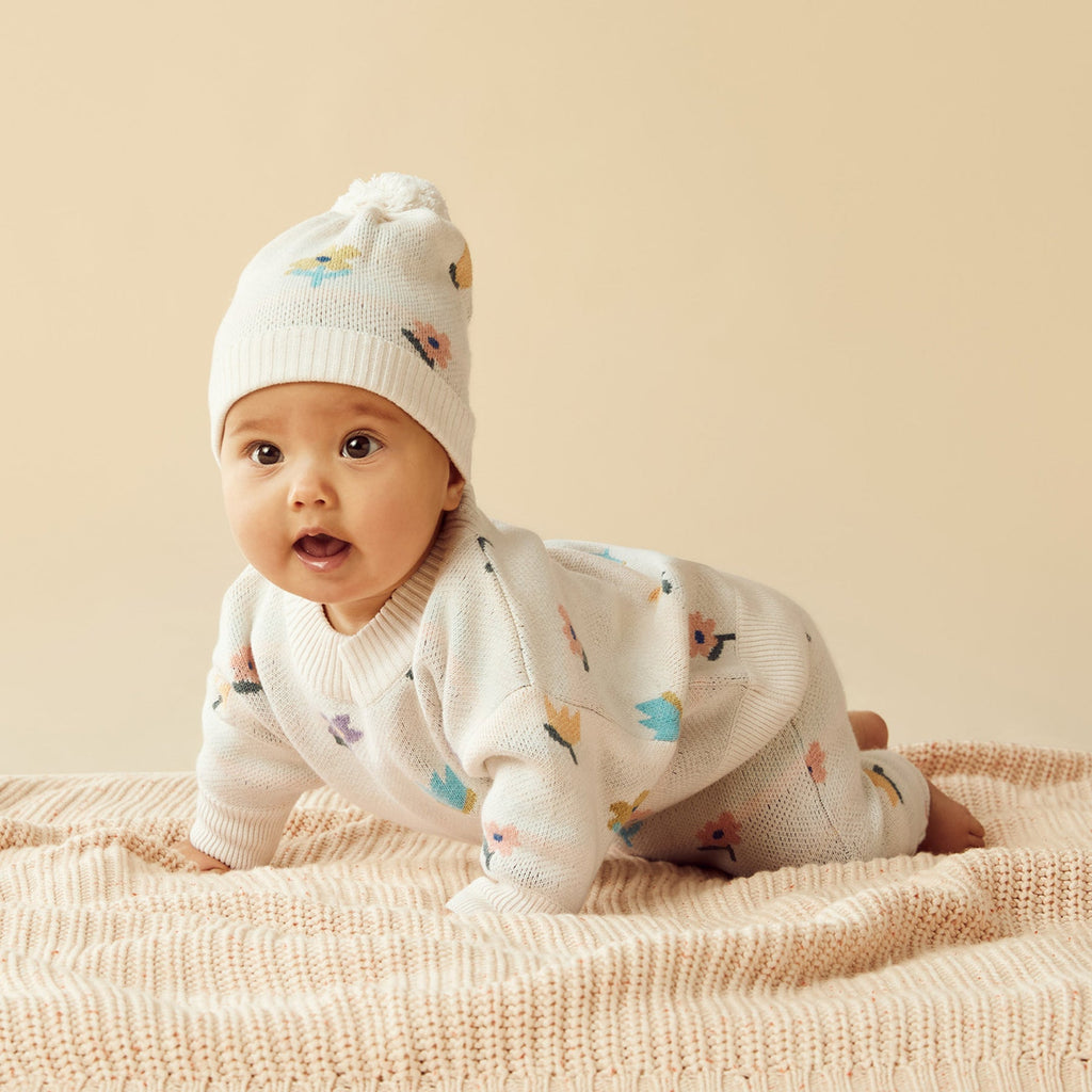 Wilson + Frenchy Organic Knit Sweater in Flower Pop