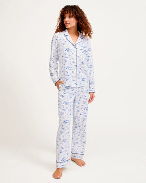 Petite Plume Women's Twill Pajama In Chalet Toile