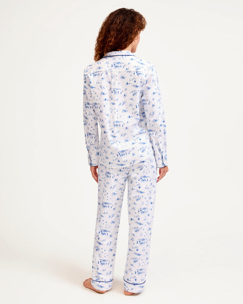 Petite Plume Women's Twill Pajama In Chalet Toile