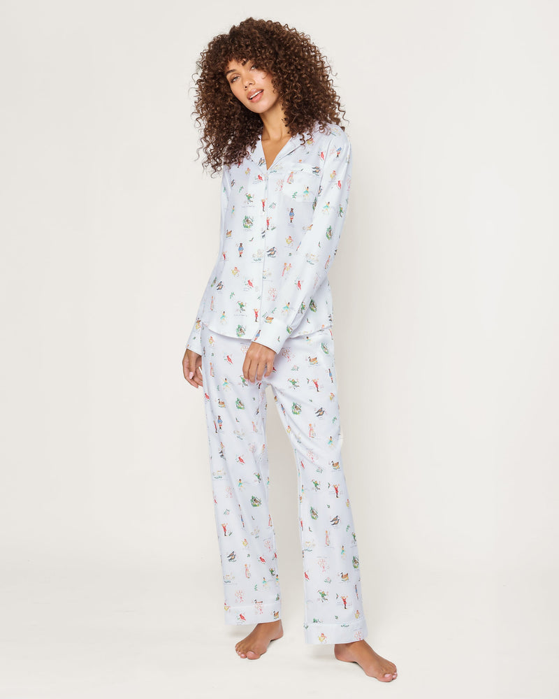 Petite Plume Women's Twill Pajama In 12 Days of Christmas