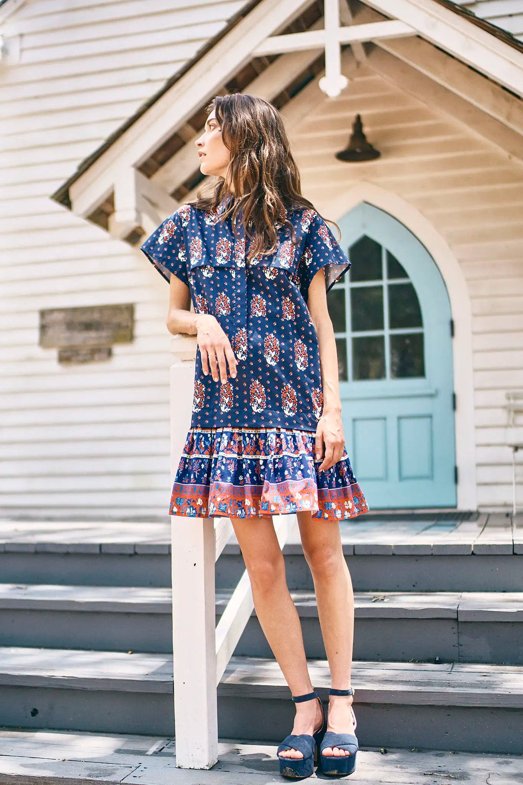 Hunter Bell Addison Dress in Fall Navy Floral