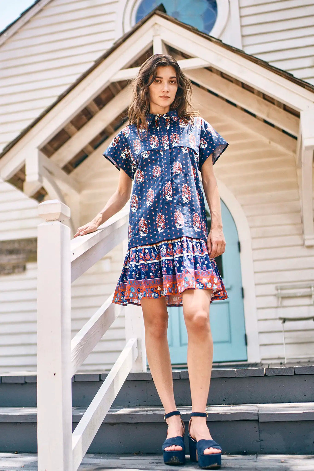 Hunter Bell Addison Dress in Fall Navy Floral