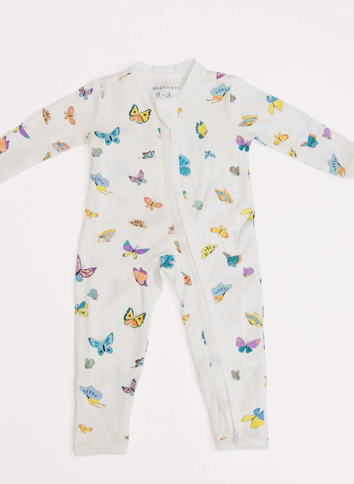 Timo & Violet Baby Zippered One Piece in Madame Butterfly