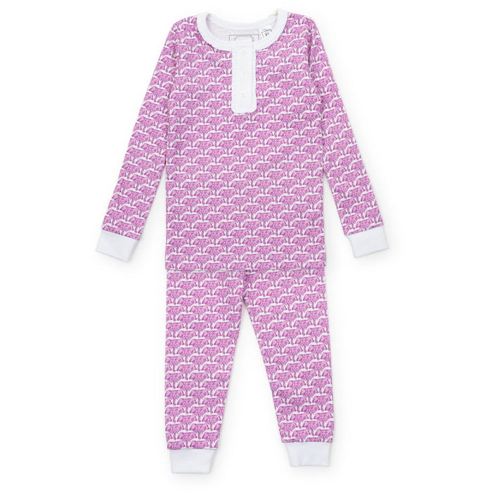Lila + Hayes Alden Pajama Set in Pink African Elephants