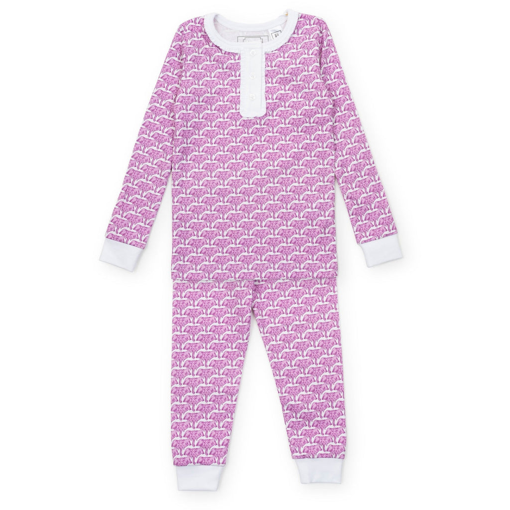Lila + Hayes Alden Pajama Set in Pink African Elephants