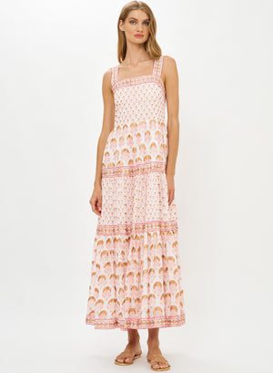 Oliphant Strappy Maxi Dress in Arbor Coral