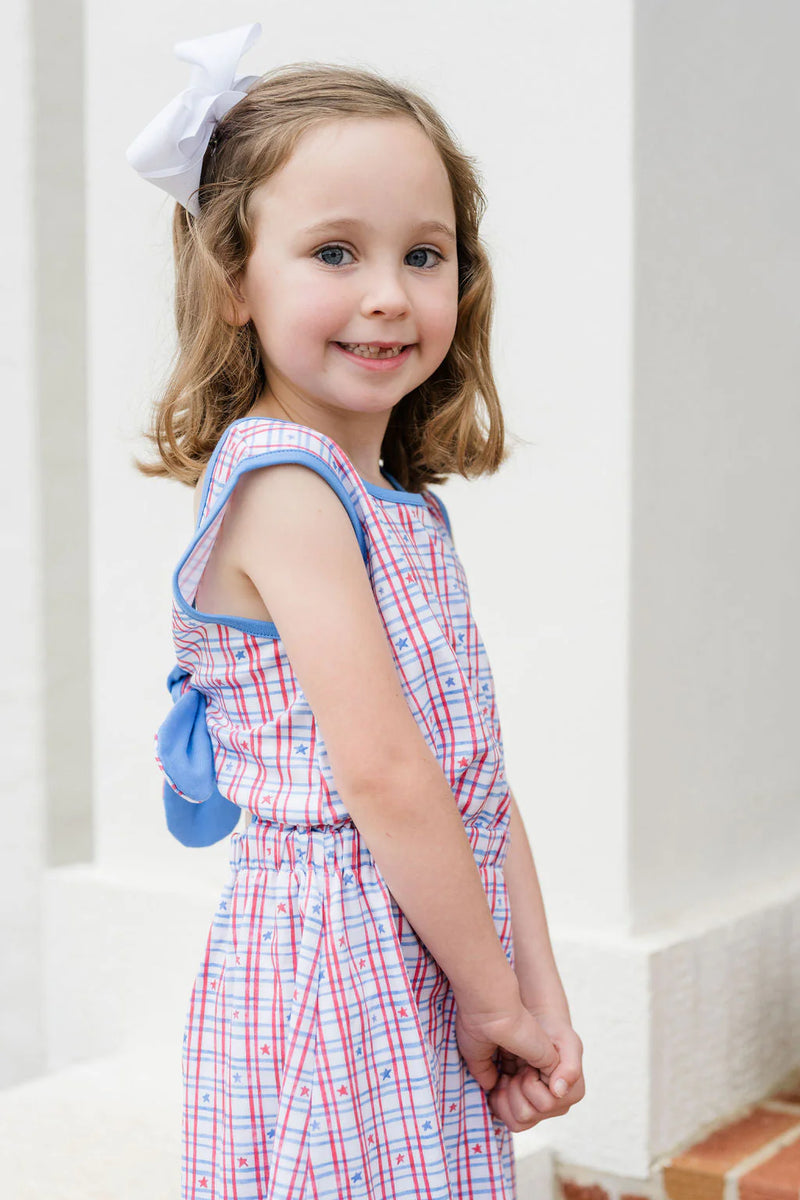James & Lottie Kristin Knot Dress in Patriotic