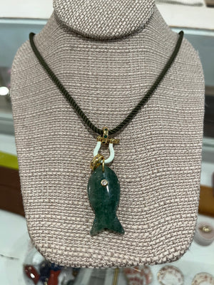 Forever Blythe Gemstone Single Fish Pendant Necklace - Assorted