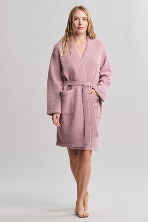 Barefoot Dreams CozyChic® Solid Robe in Teaberry