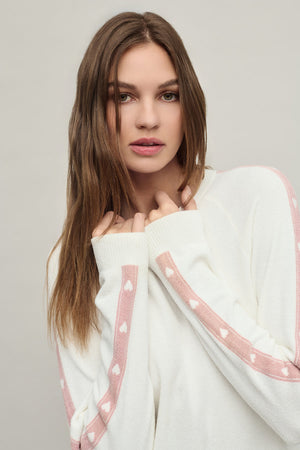 Barefoot Dreams Pullover in Heart Stripe