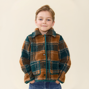 Pink Chicken Boys Jace Jacket in Pumpkin Patch Plaid