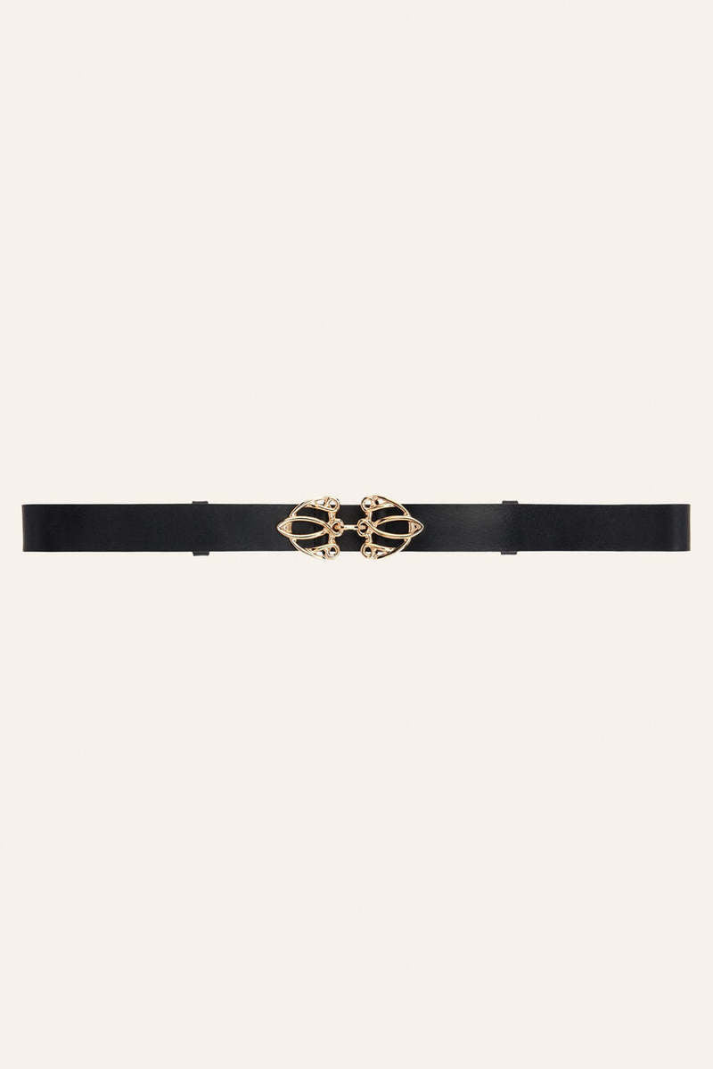 BA+SH Bilissi Leather Belt With Gold Buckle in Multiple Colors