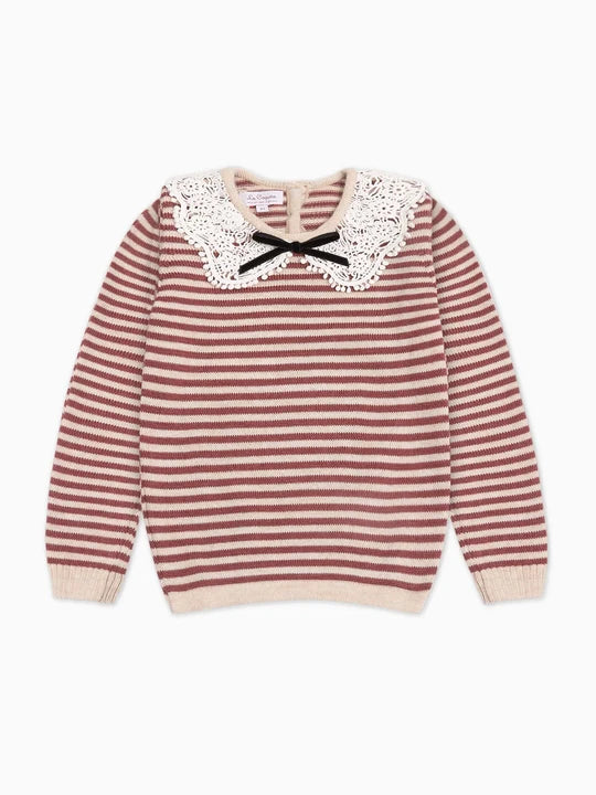 La Coqueta Blanca Sweater in Dark Rose