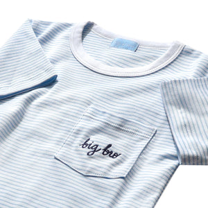 Joy Street Kids Big Bro T-Shirt in Light Blue Stripe