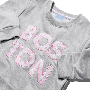 Joy Street Kids Boston Sweatshirt in Grey/Pink