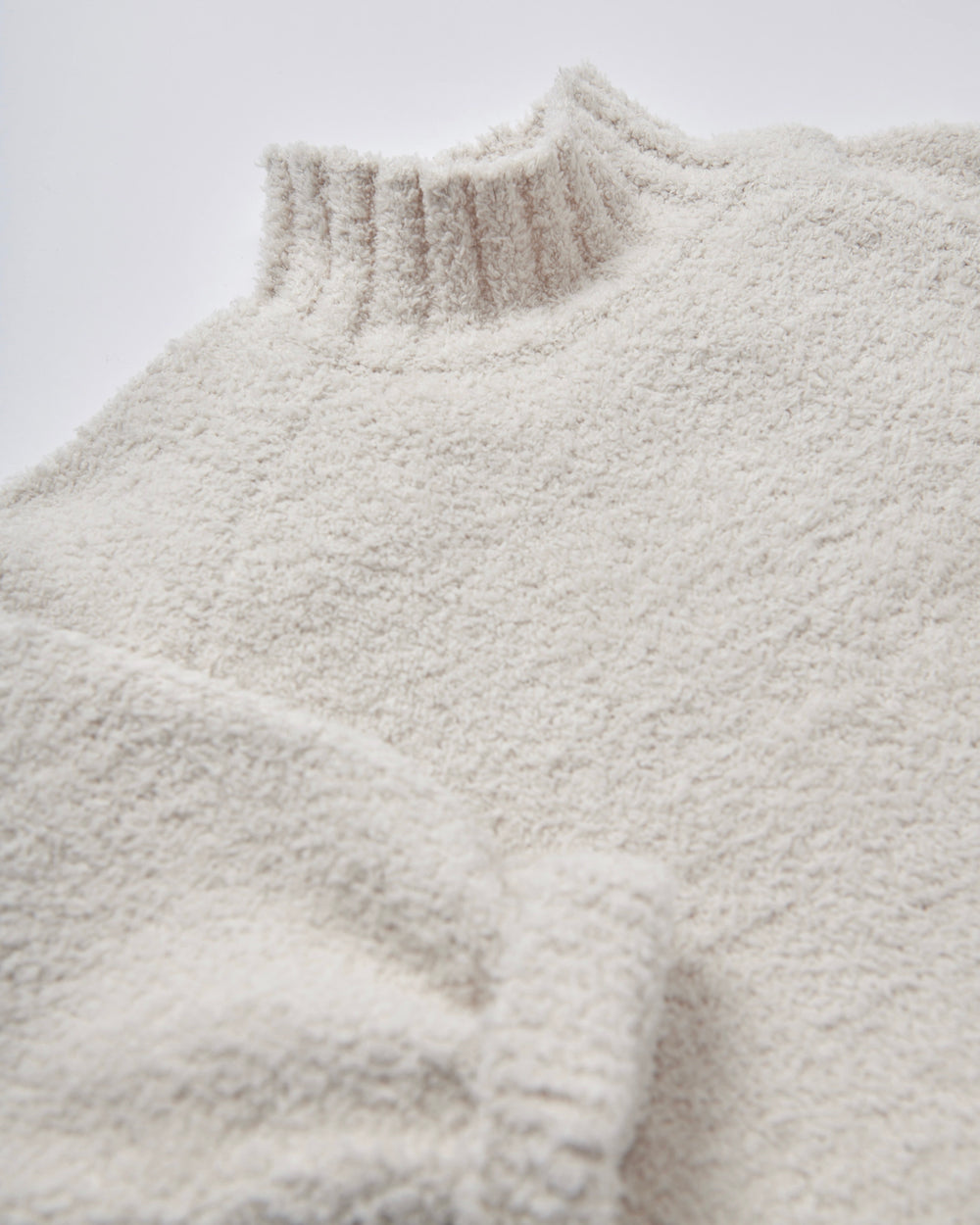 7AM Enfant Fuzzy Mock Neck Sweater in Ecru