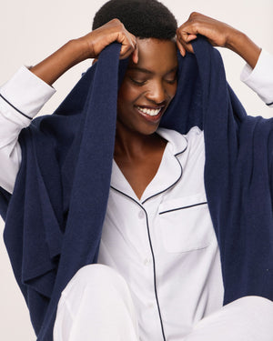 Petite Plume Cashmere Wrap in Navy