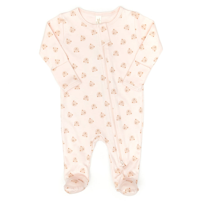 Tun Tun Zip Footie in Pink Bears