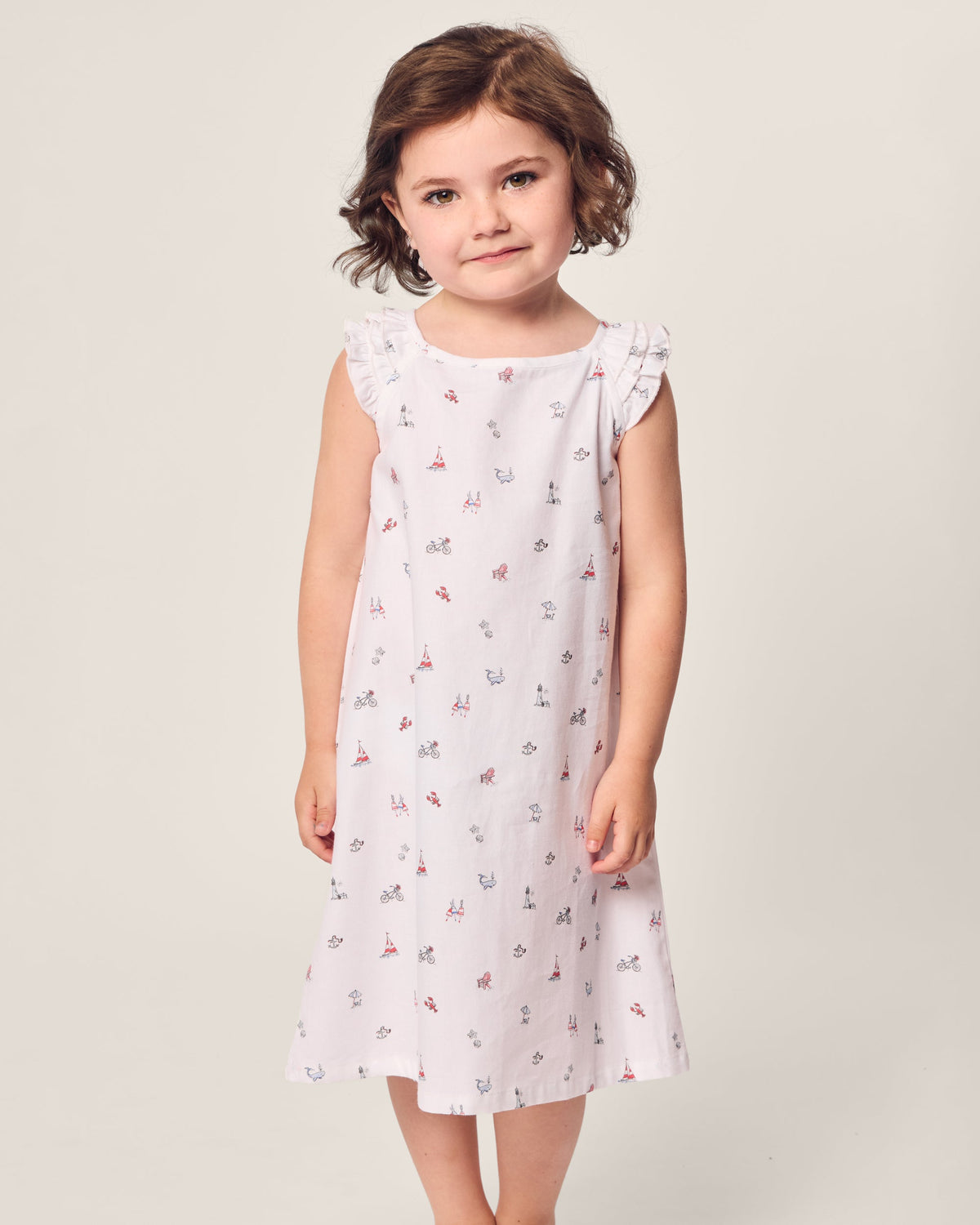 Petite Plume Twill Amelie Nightgown in Coastal Charms