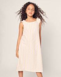 Petite Plume Children's Twill Nightgown in Sunny Stripe