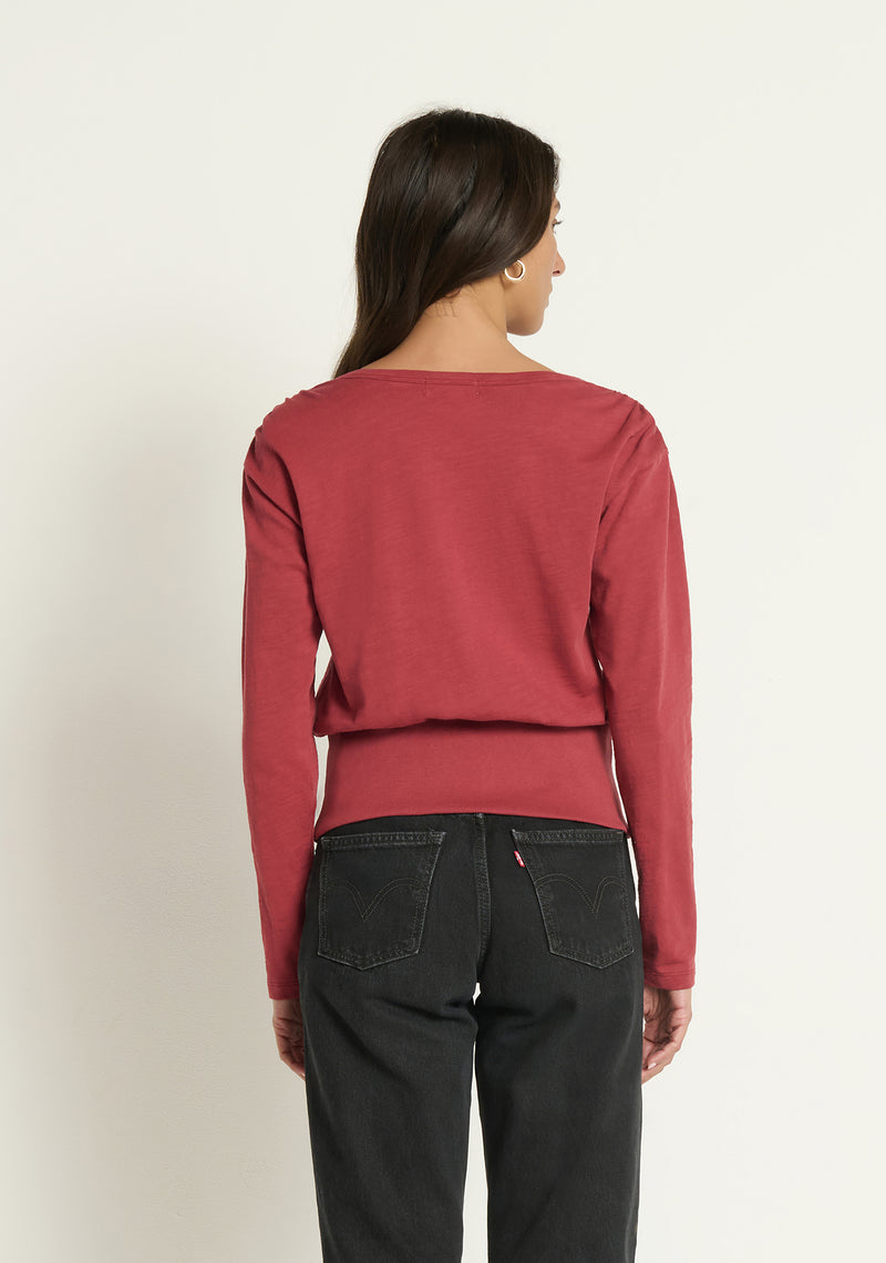 Nation Colette Cardigan Top in Russet