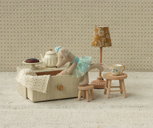 Maileg Little Sister Dance Mouse in a Daybed
