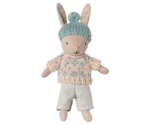 Maileg Winter Rabbit Micro in Sand/Mint