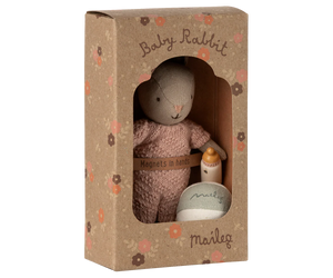 Maileg Winter Micro Rabbit Set in Sand/Rose