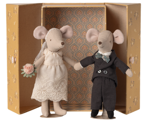 Maileg Wedding Mice Couple in Box, Mum and Dad