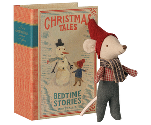 Maileg Christmas Mouse Baby in Book