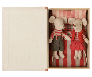 Maileg Christmas Twin Mice Little Sister & Brother in a Book