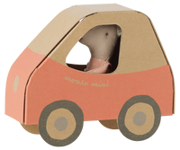 Maileg Driver Mouse Little Sister in Red Car Box