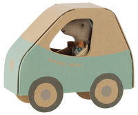Maileg Driver Mouse Little Brother in Green Car Box