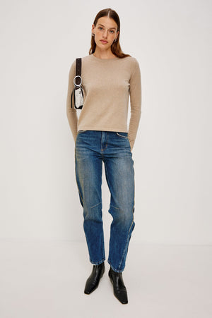 Rails Cotton Cashmere Long Sleeve Tee in Heather Oat